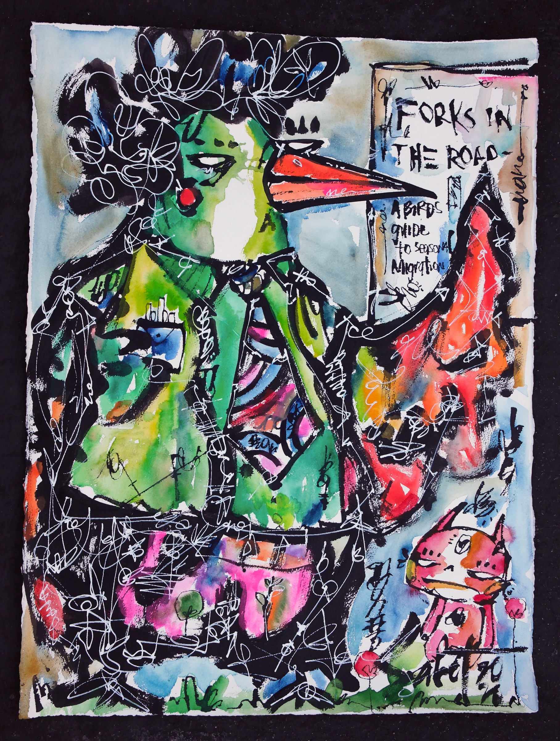 Forks in the road 2026 Sabet 22" x 30" Original