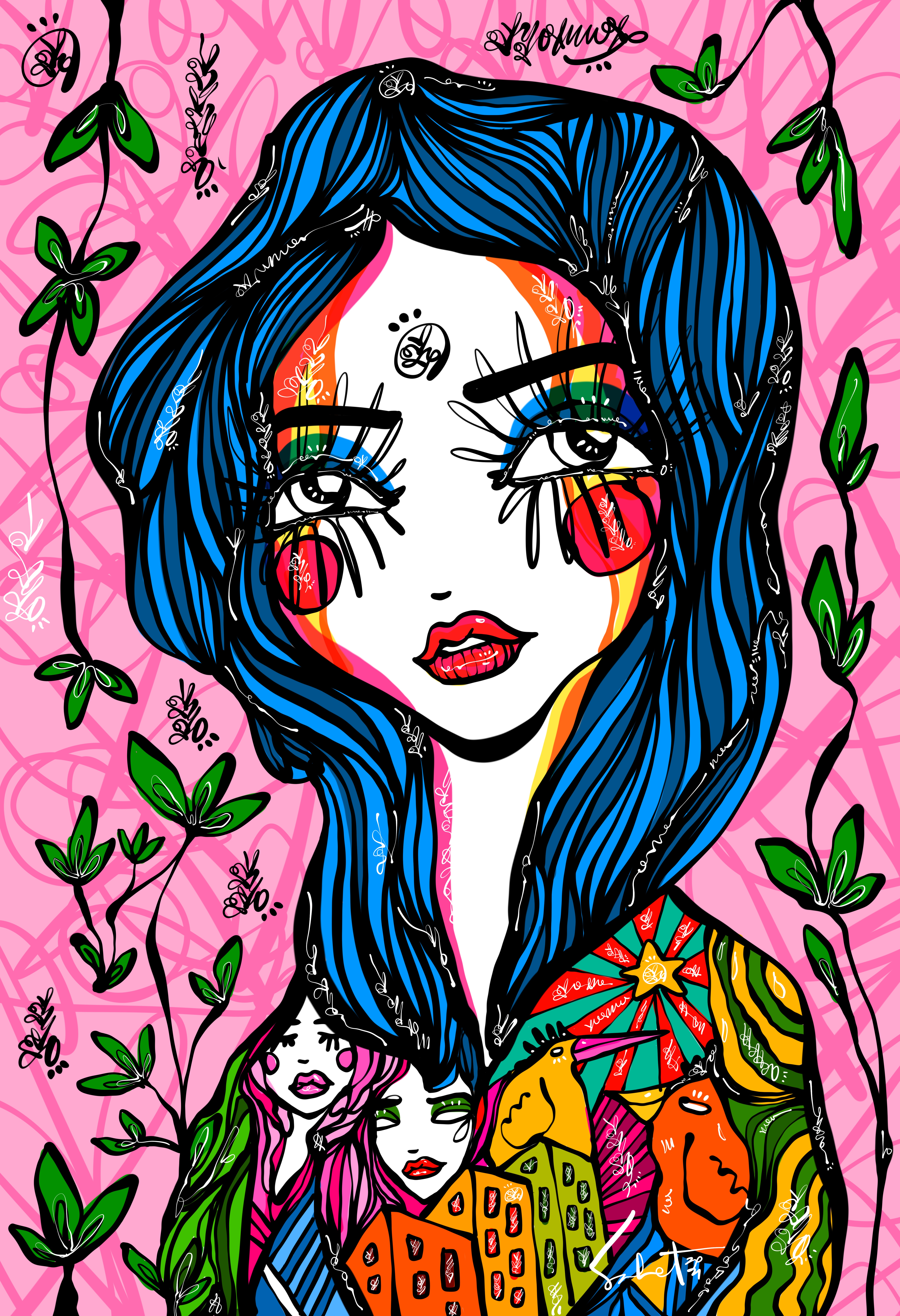 Cotton Candy Heart 2026 Sabet 13" x 19" Signed Print
