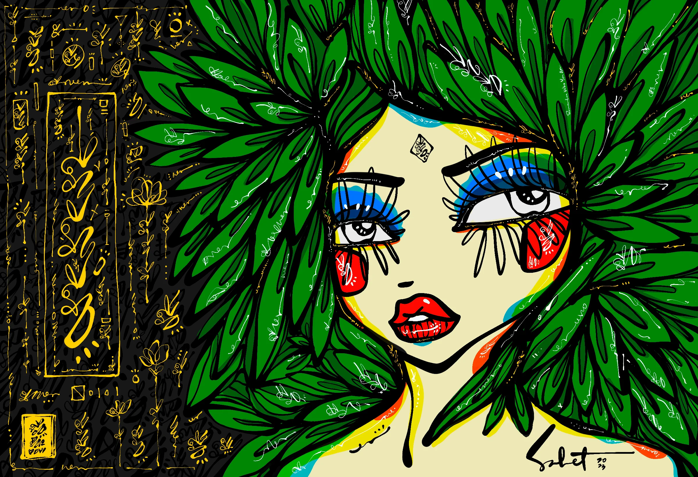 Truth 2023 Sabet 13" x 19" Mixed Media Original