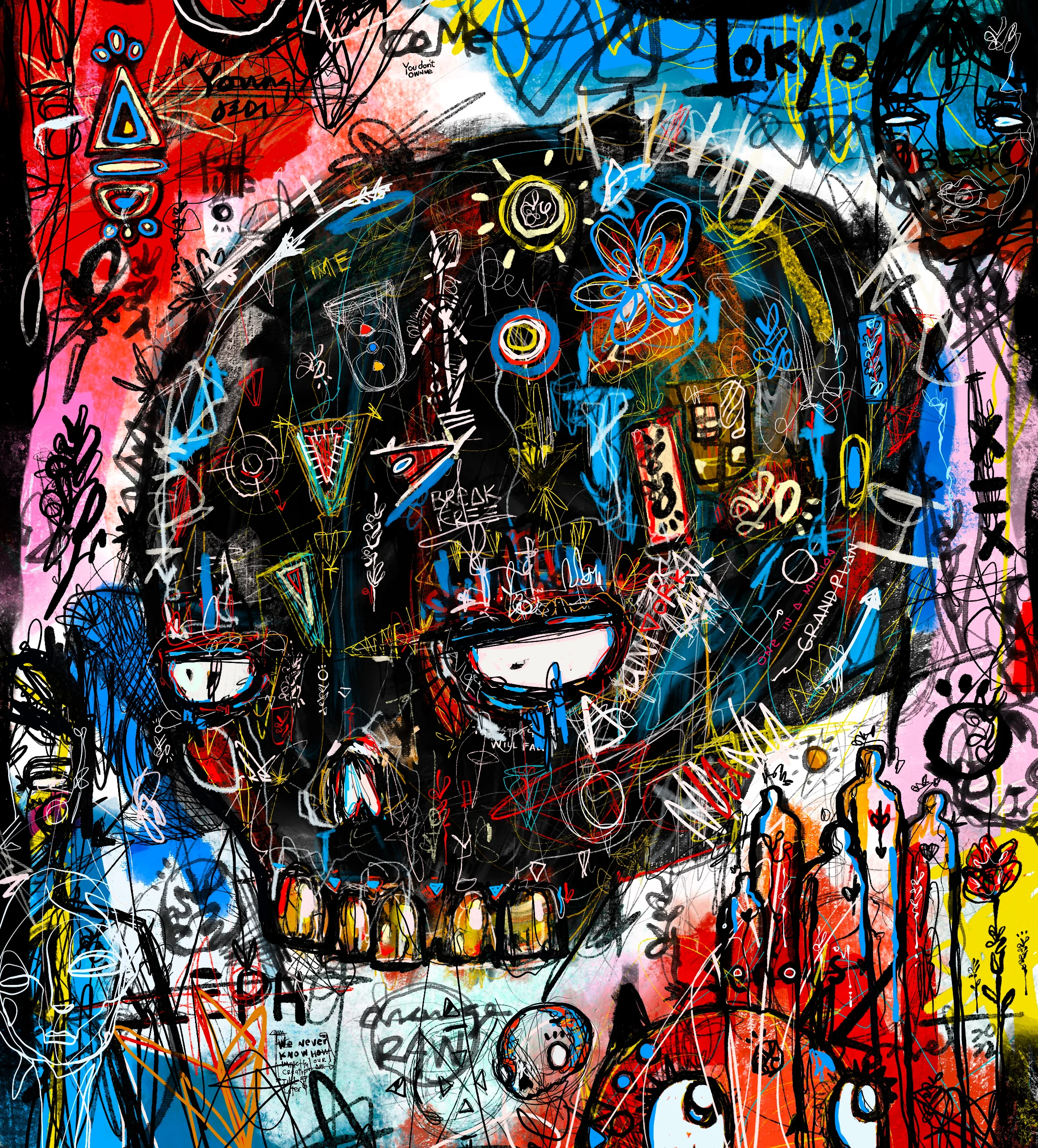Tokyo Hustle 2022 Sabet 13" x 19" Mixed Media Original
