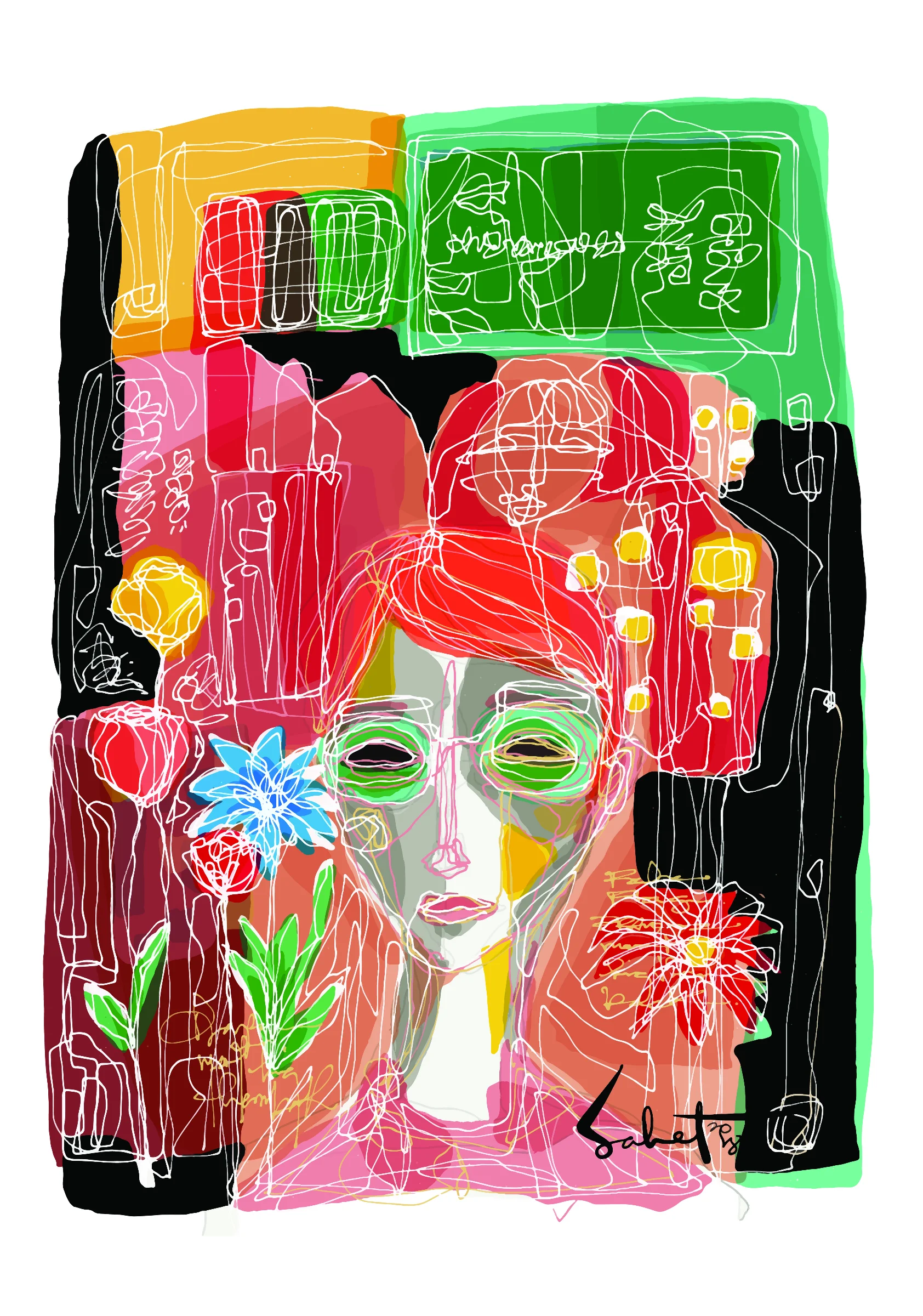 Synergy 2026 Sabet 13" x 19" Mixed Media Original