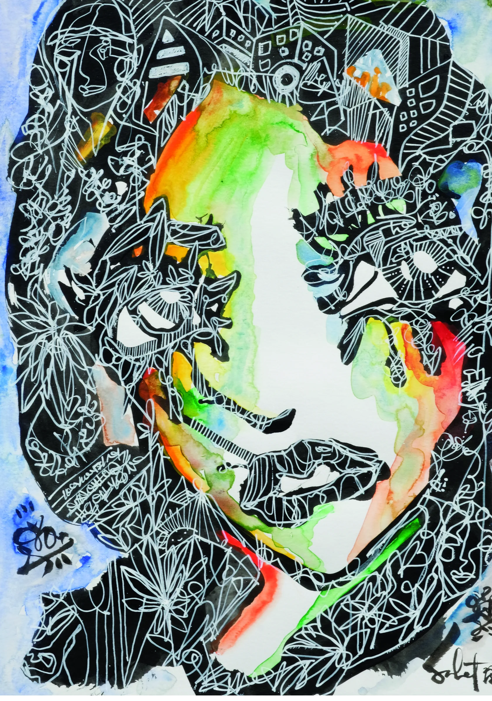 Global Hearts 2026 Sabet 13" x 19" Mixed Media Original