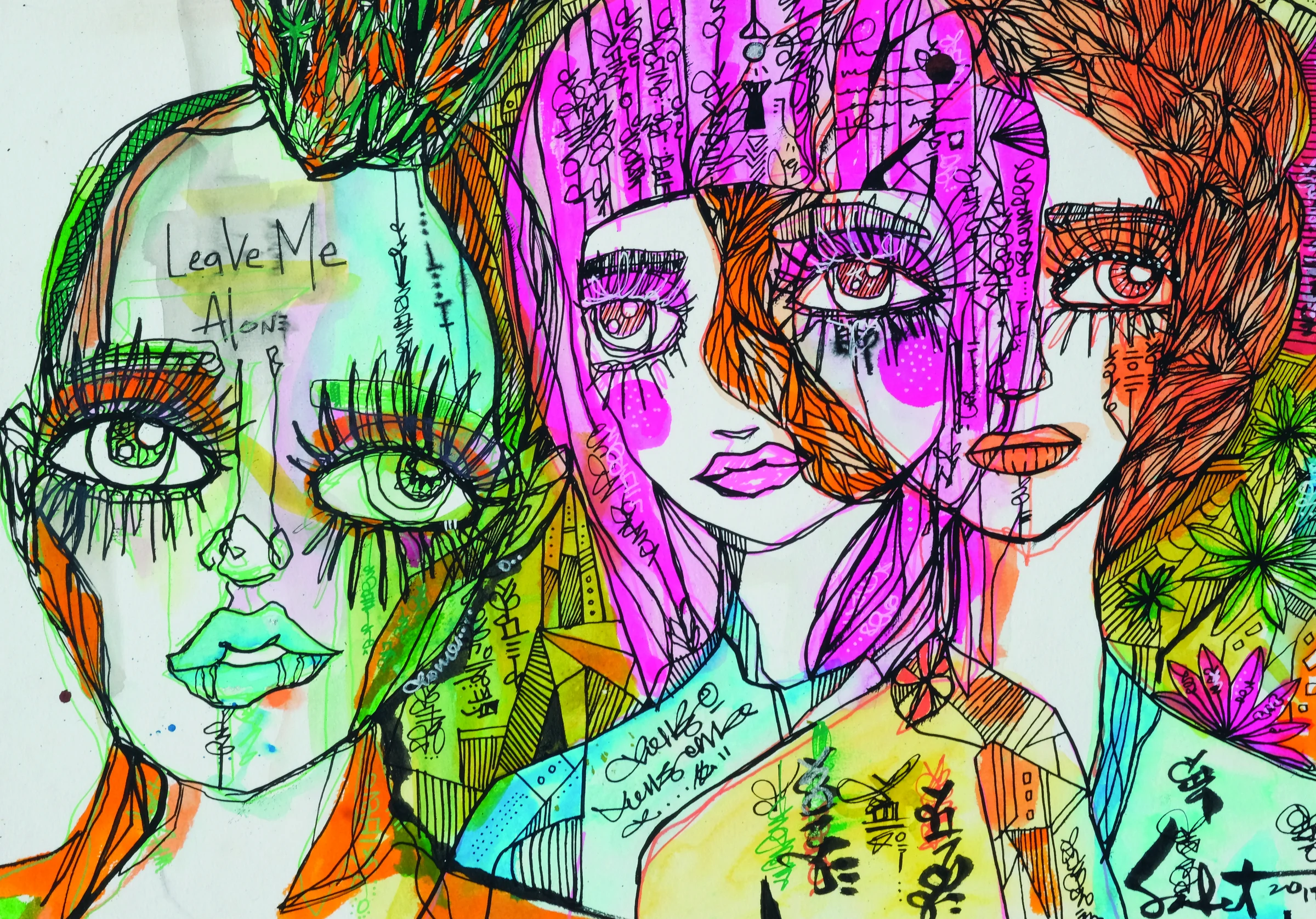 Loveable 2026 Sabet 13" x 19" Mixed Media Original