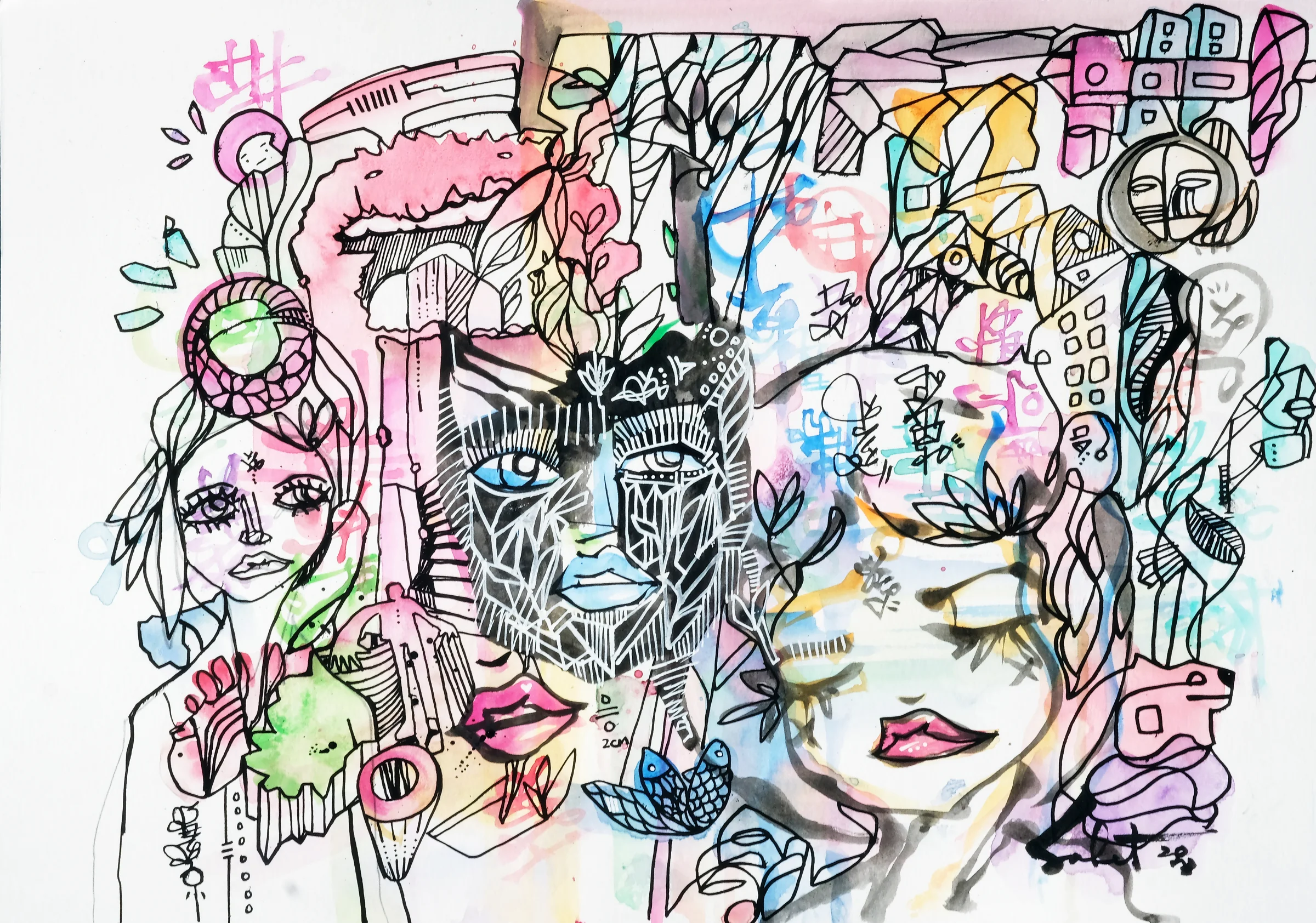 Illusion 2026 Sabet 13" x 19" Mixed Media Original