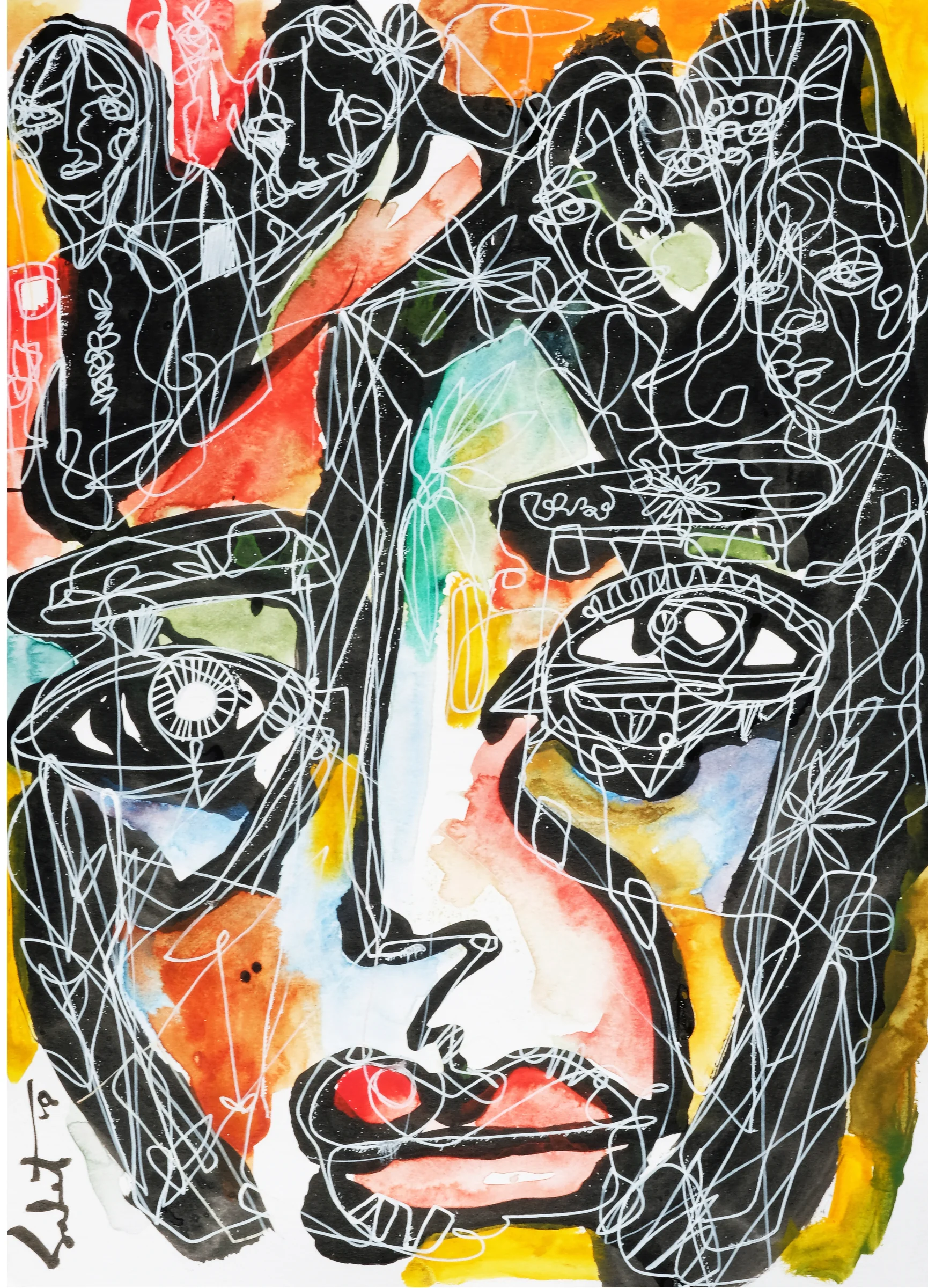 Search and create 2026 Sabet 13" x 19" Mixed Media Original
