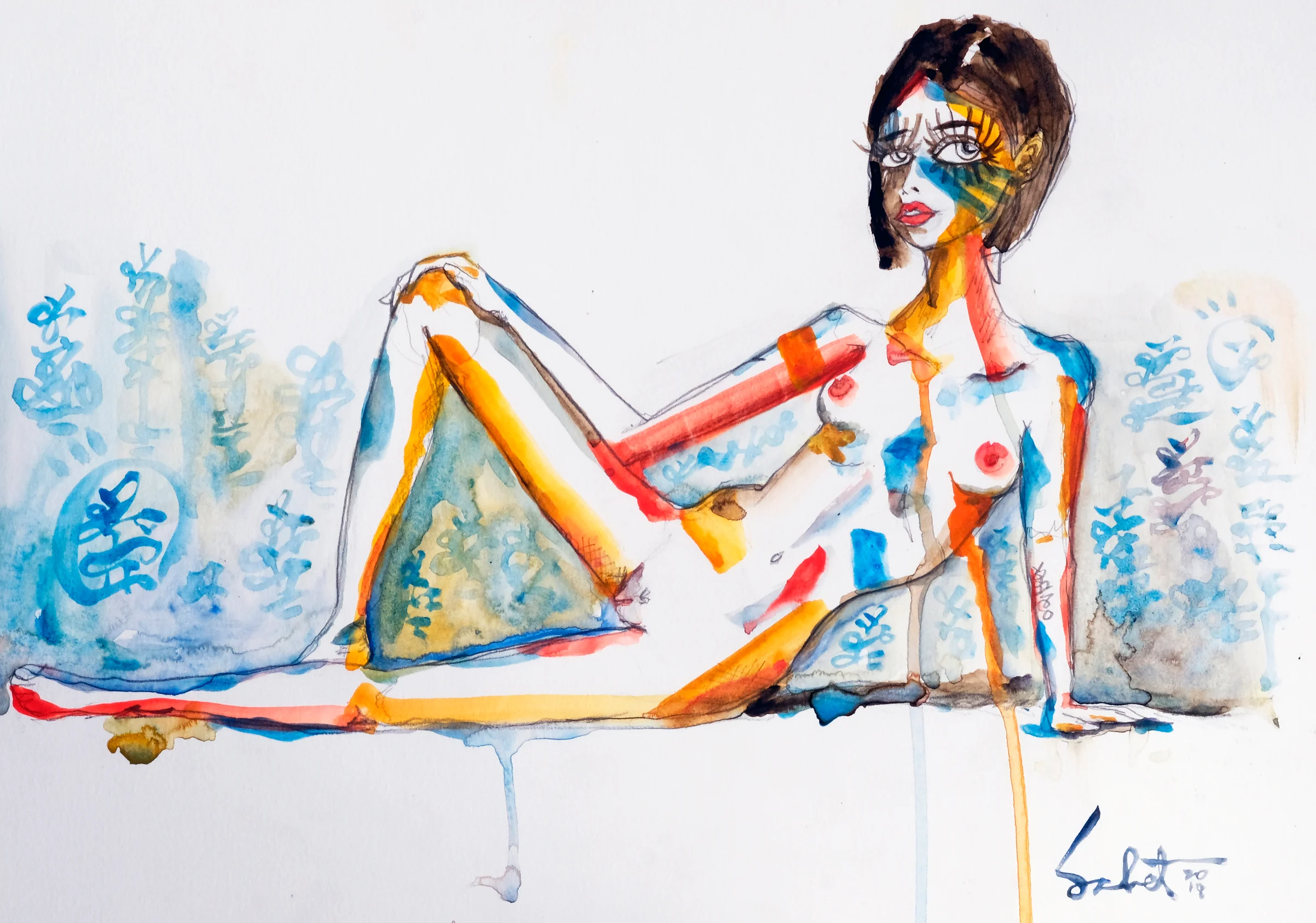 The stand 2018 Sabet 13" x 19" Mixed Media Original
