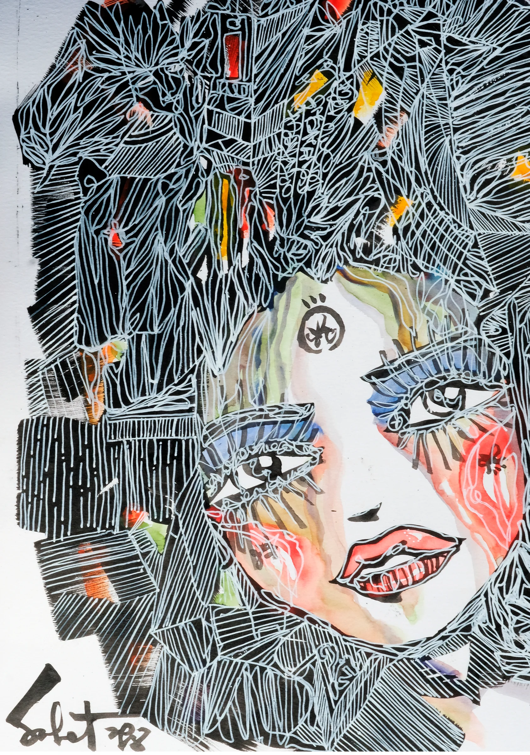 Wild wonder 2018 Sabet 13" x 19" Mixed Media Original