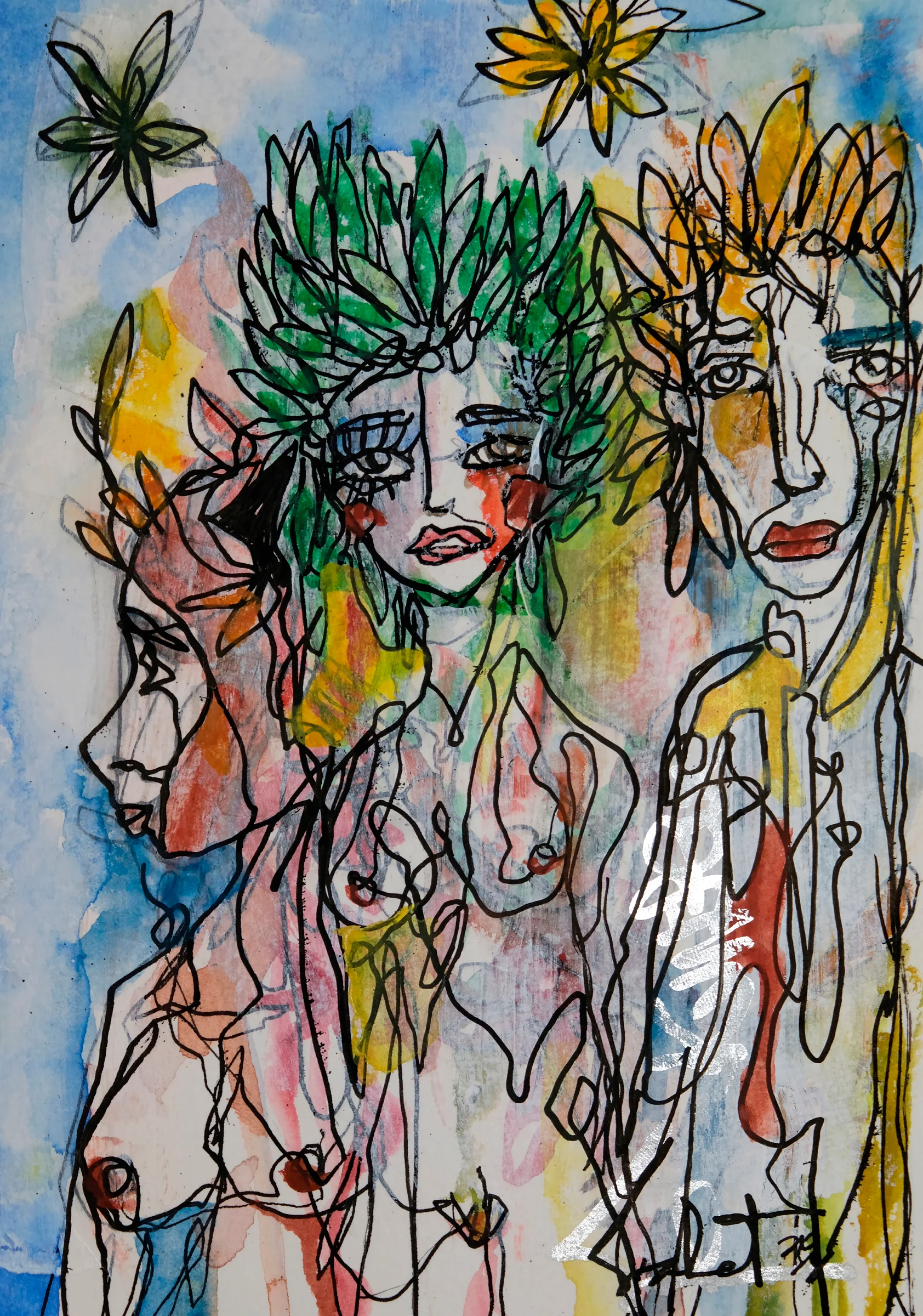 Divinity undefined 2018 Sabet 13" x 19" Mixed Media Original