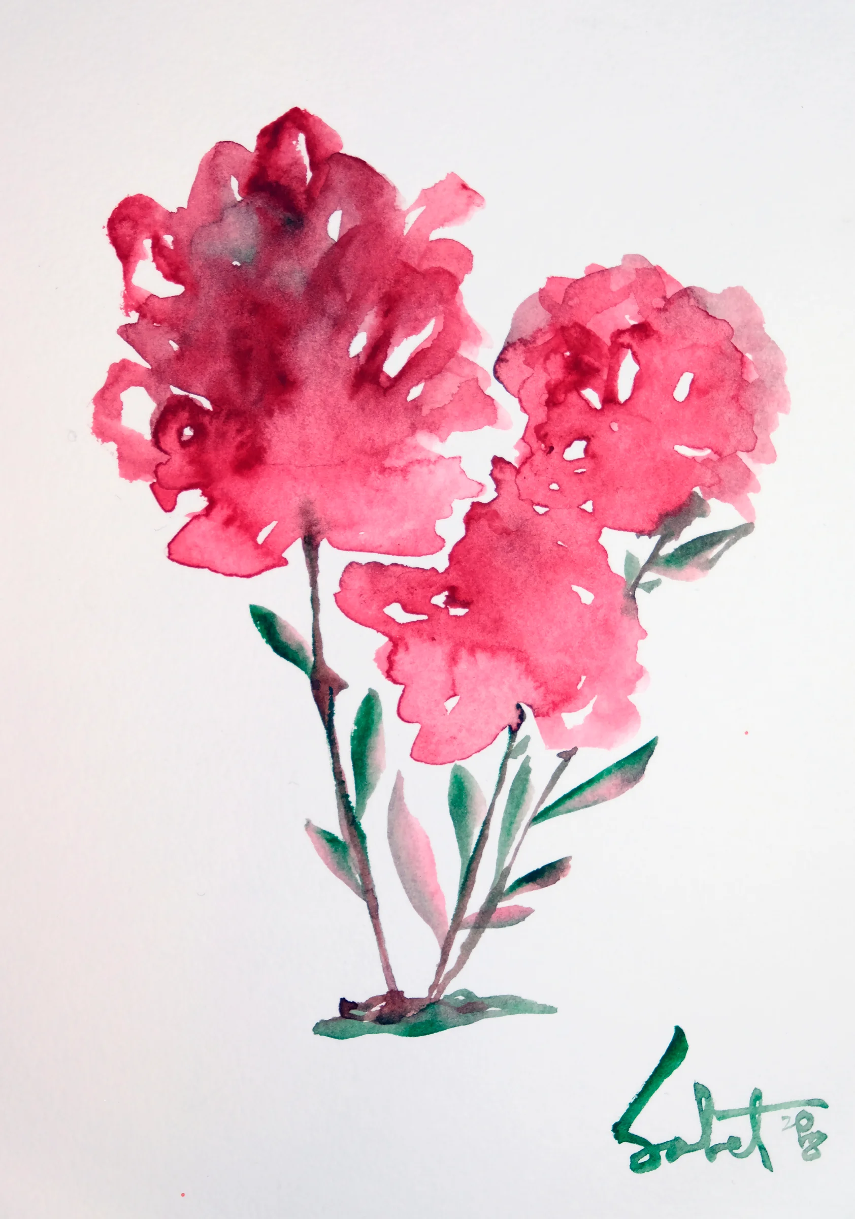 Bloom 2018 Sabet 13" x 19" Mixed Media Original