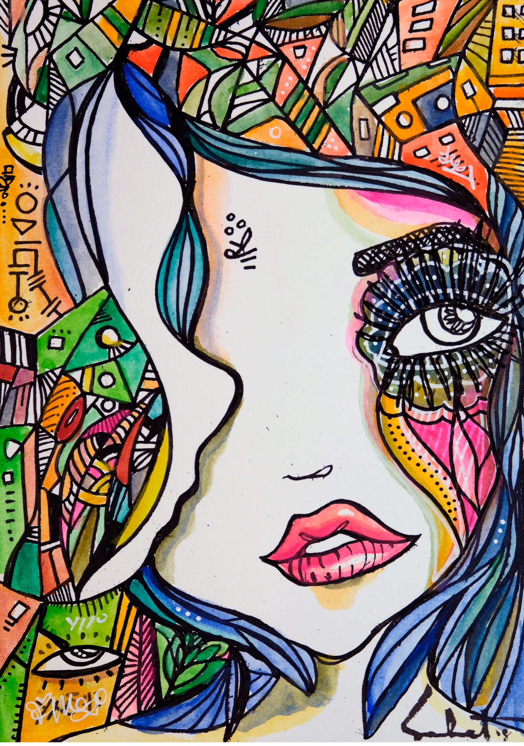 Shine through 2018 Sabet 13" x 19" Mixed Media Original
