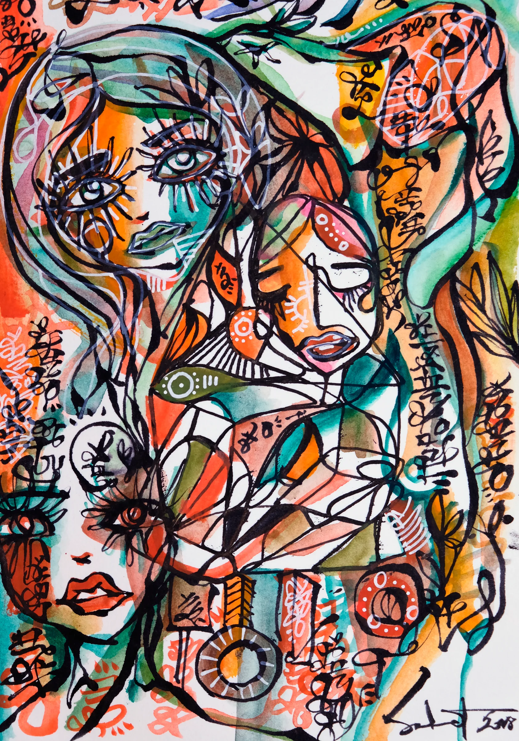 Lovespot 2026 Sabet 13" x 19" Mixed Media Original