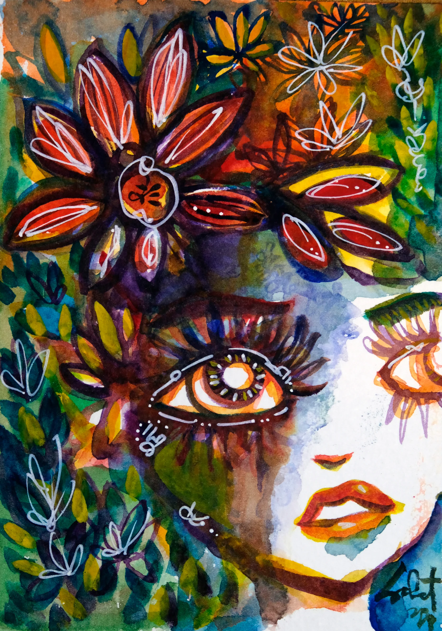 Sugar water 2026 Sabet 13" x 19" Mixed Media Original