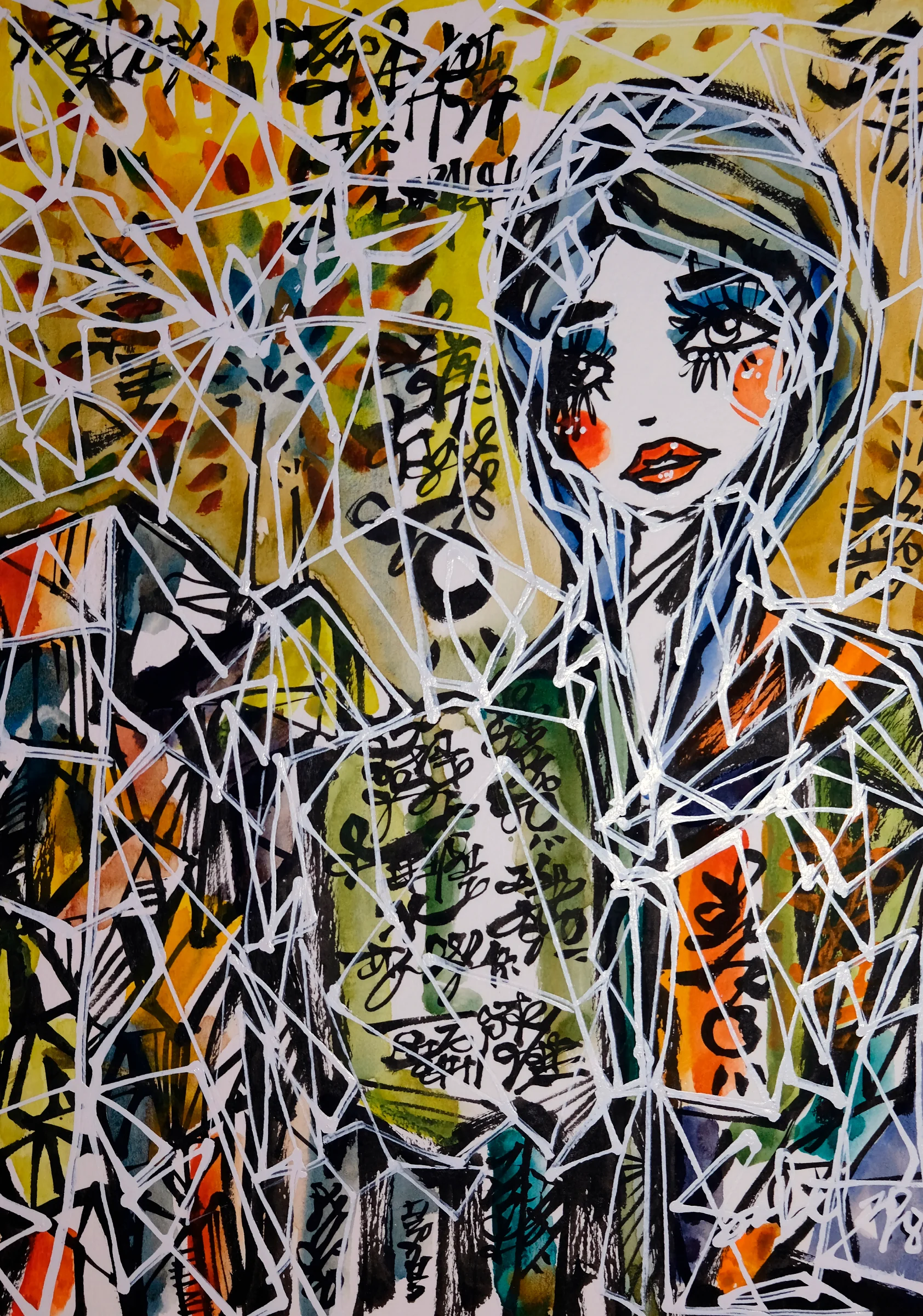 Freedom spring 2026 Sabet 13" x 19" Mixed Media Original