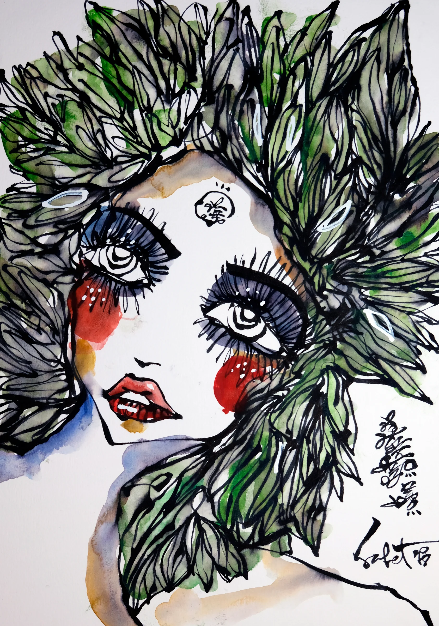 Highergrowth 2026 Sabet 13" x 19" Mixed Media Original