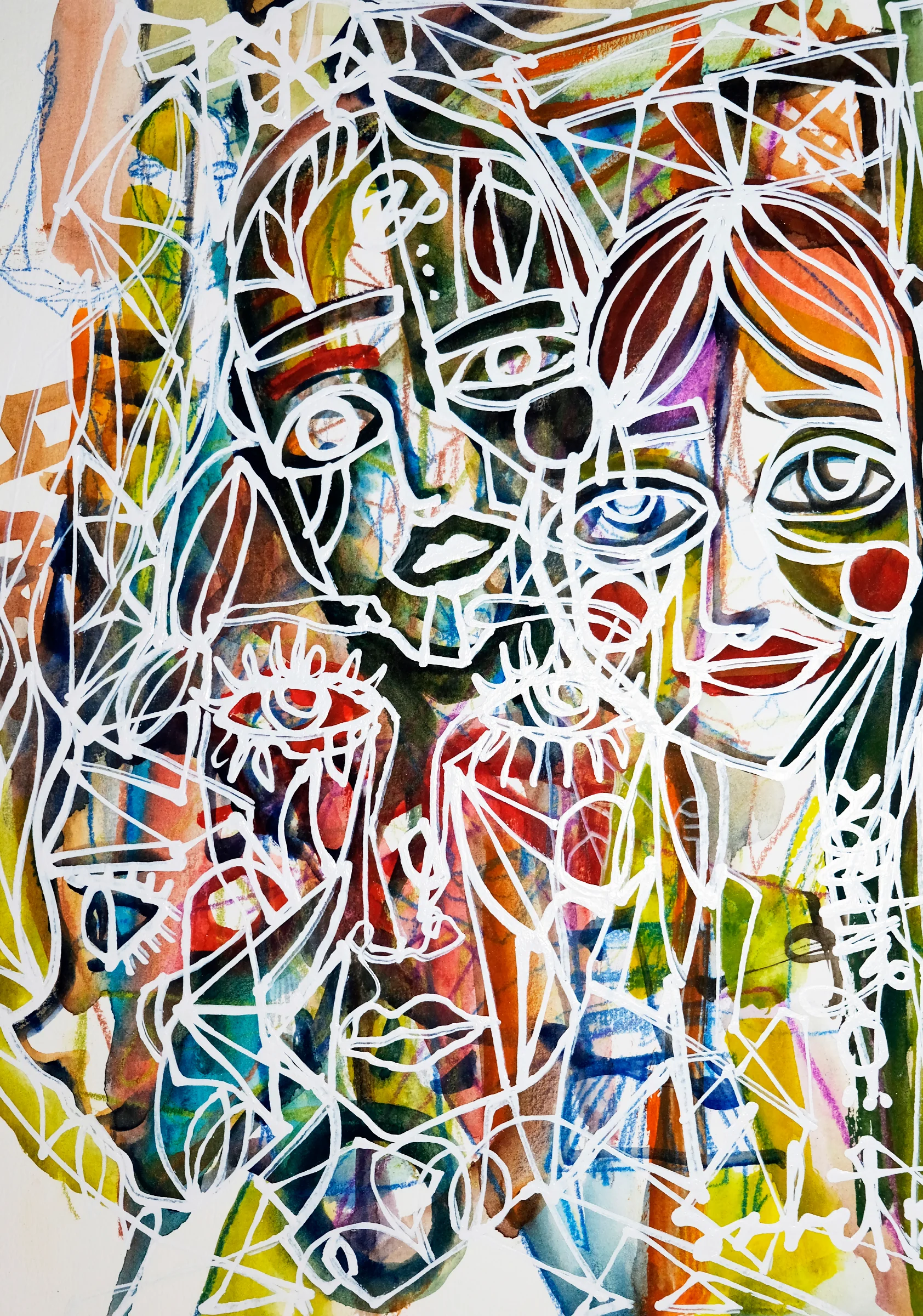 Sweet Line 2026 Sabet 13" x 19" Mixed Media Original