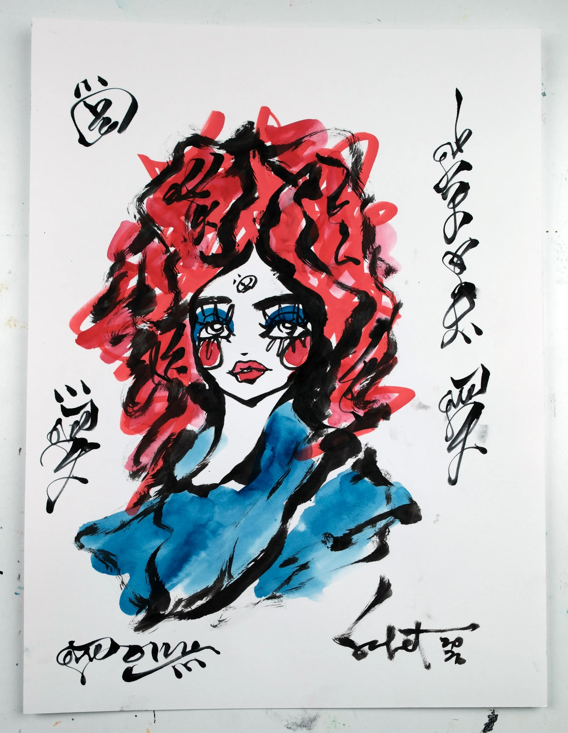 Red 2026 Sabet 9" x 12" original