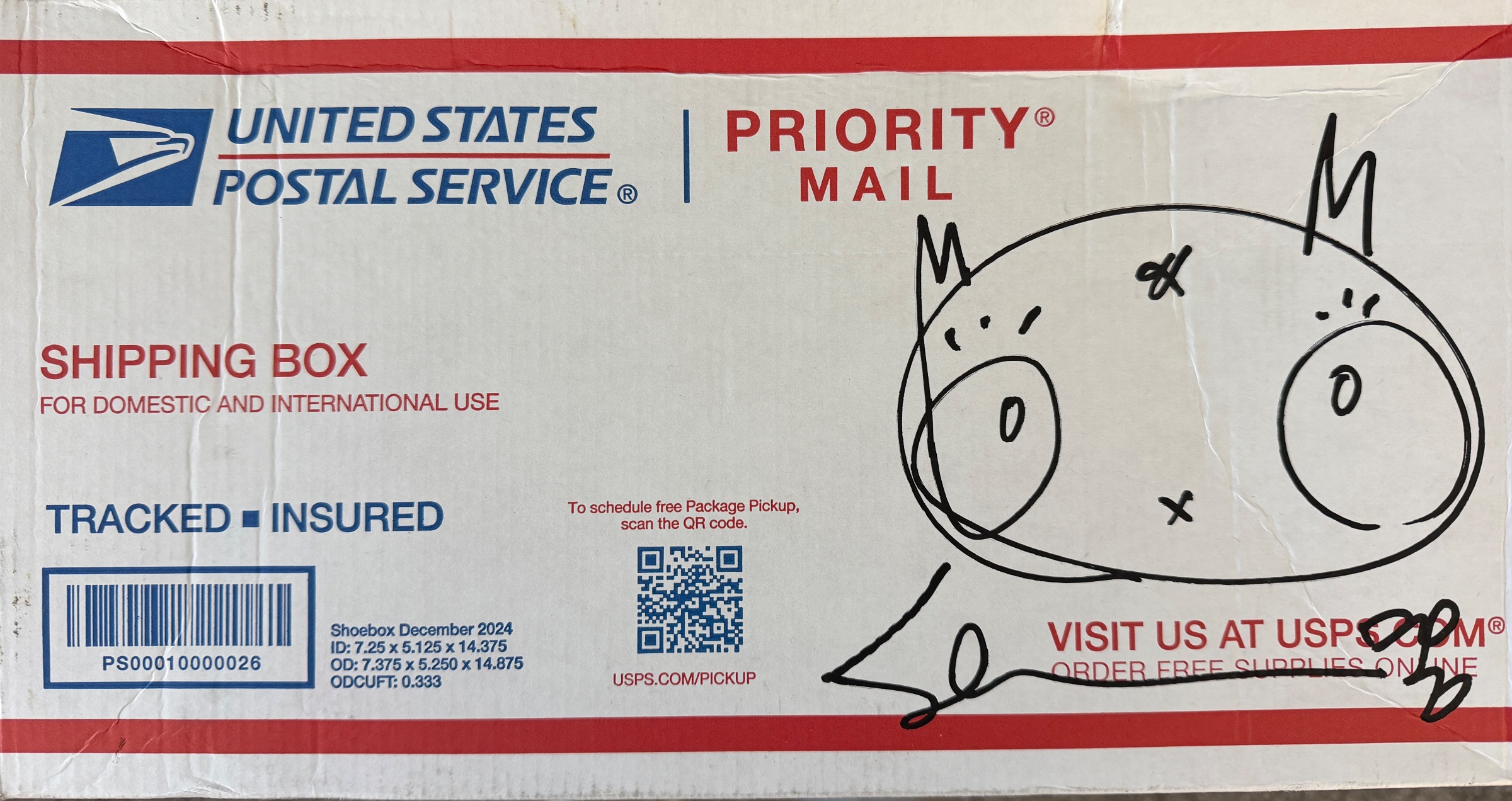 Hand Painted USPS Shipping Box 2026 Sabet