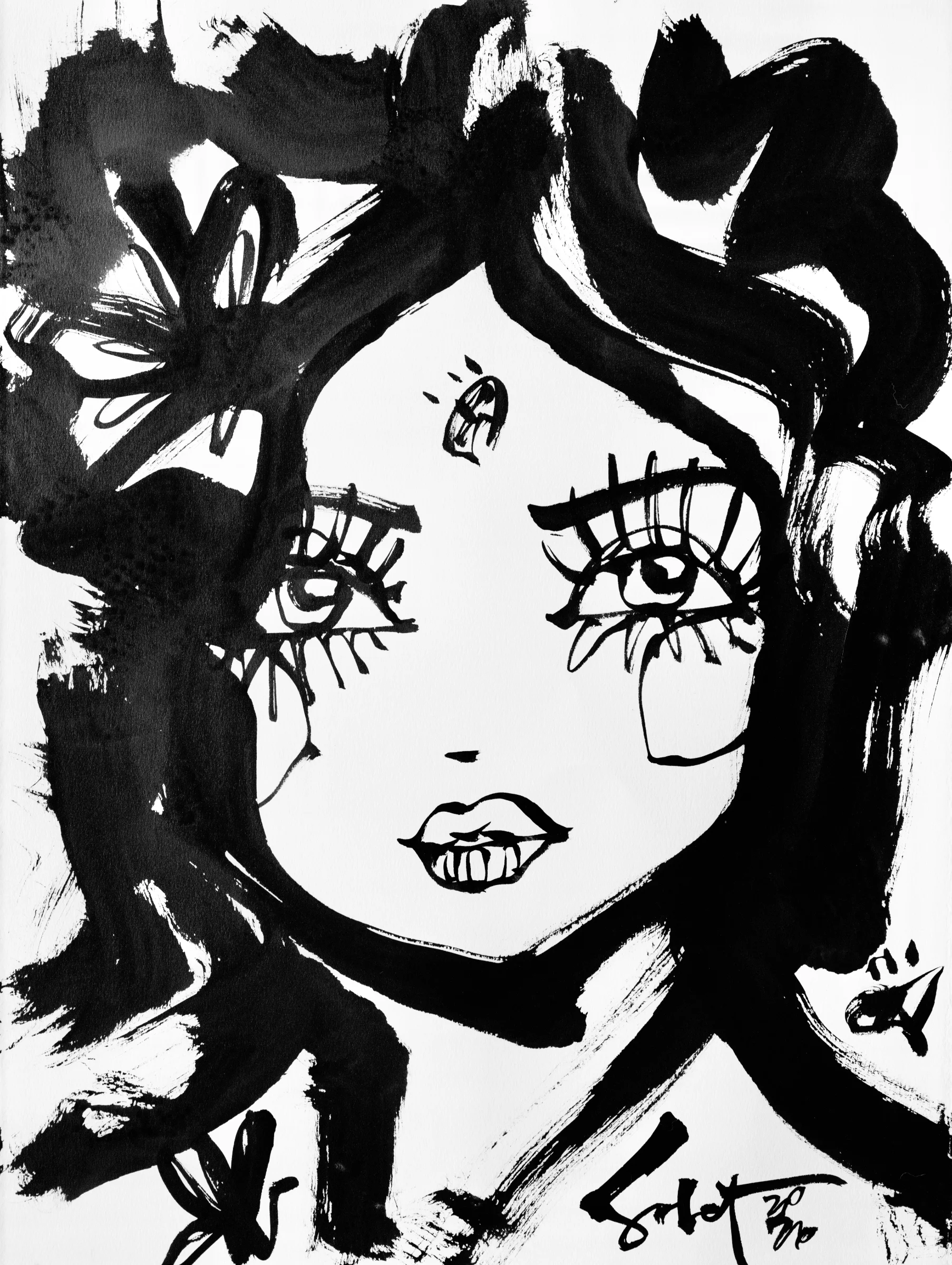 Honey | Ink + Flow | Icons 2026 Sabet 22" x 30" Original Ink on Archival Paper