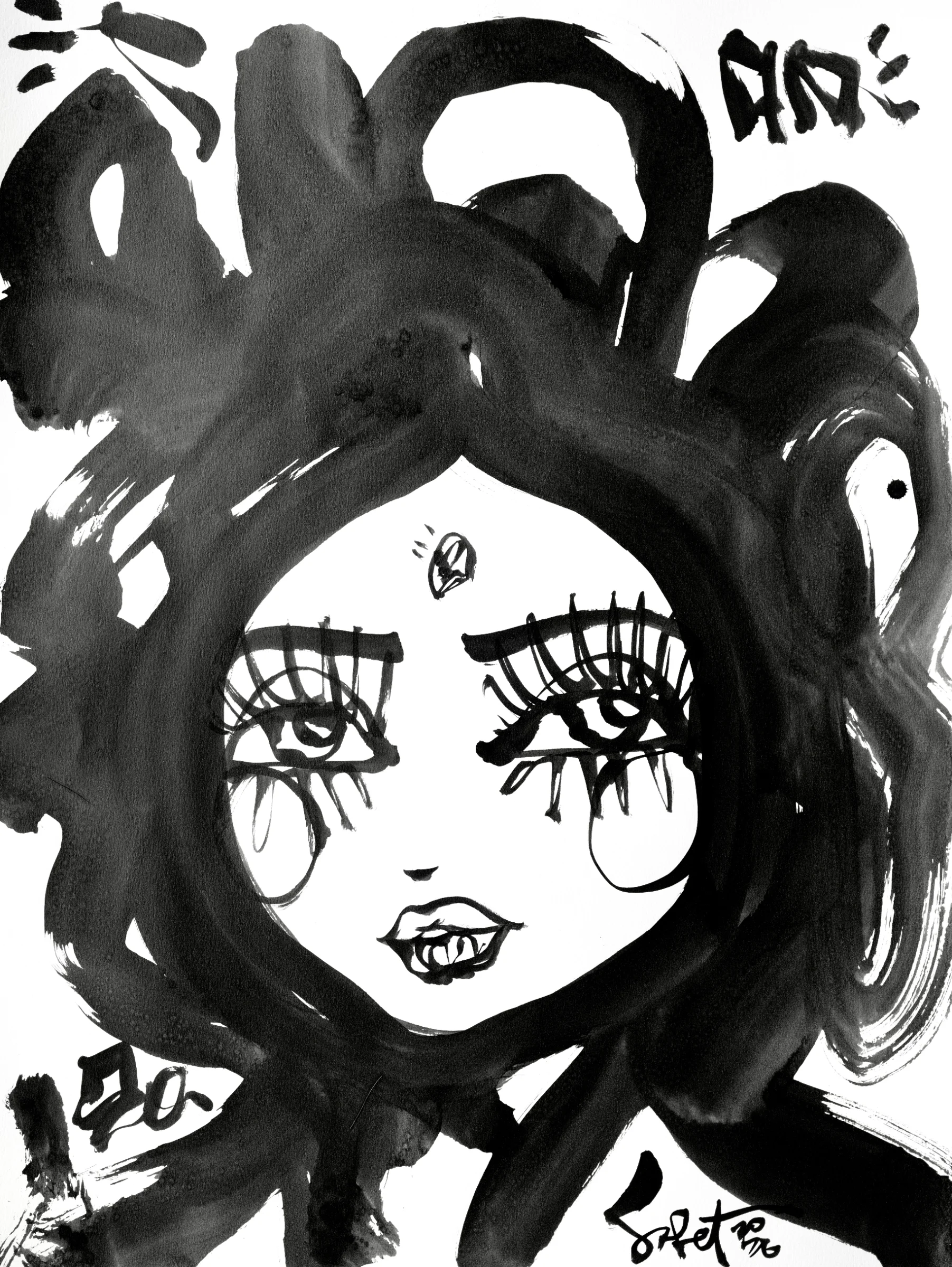 Wobbles | Ink + Flow | Icons 2026 Sabet 22" x 30" Original Ink on Archival Paper