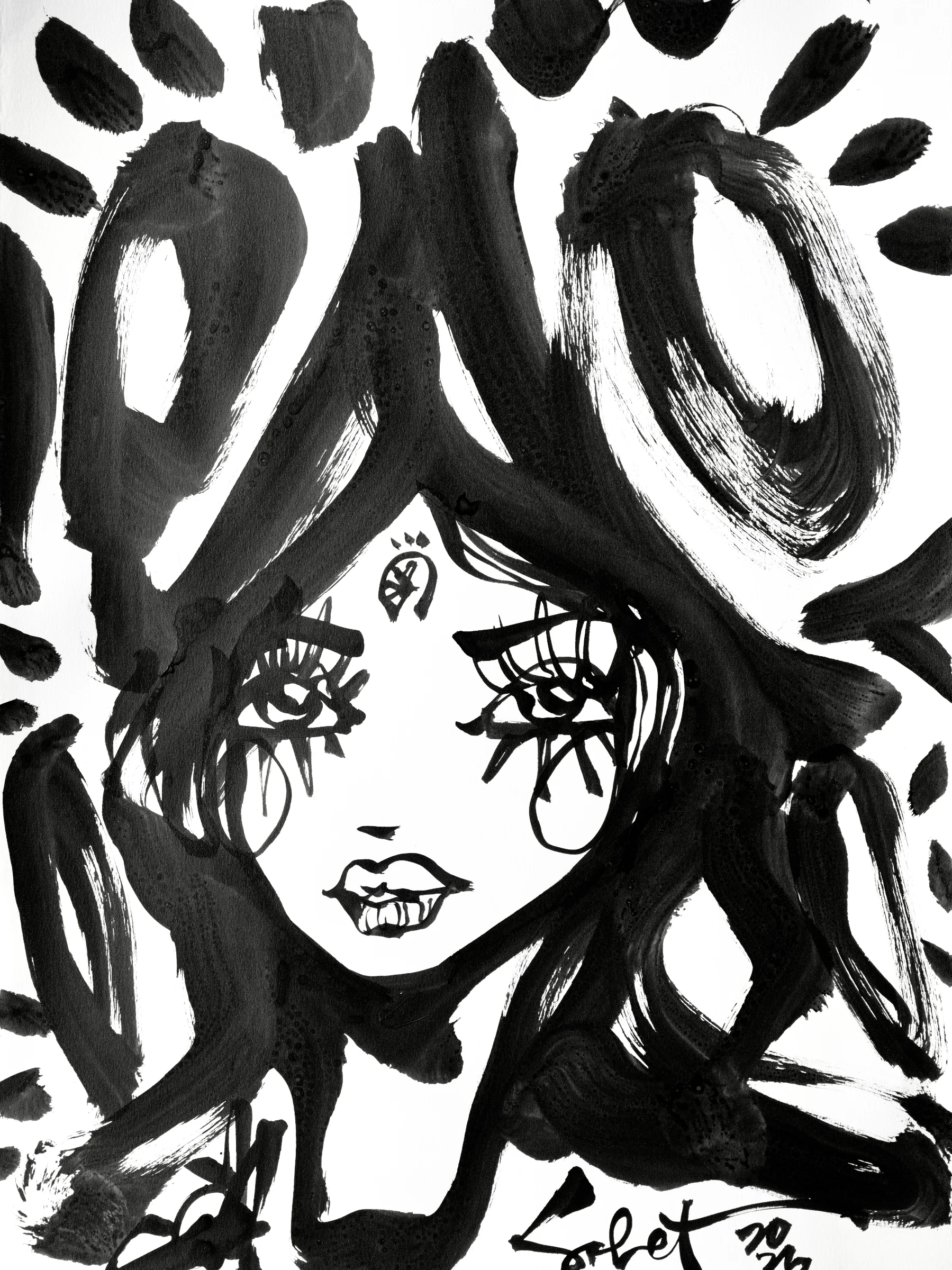 Tinker | Ink + Flow | Icons 2026 Sabet 22" x 30" Original Ink on Archival Paper