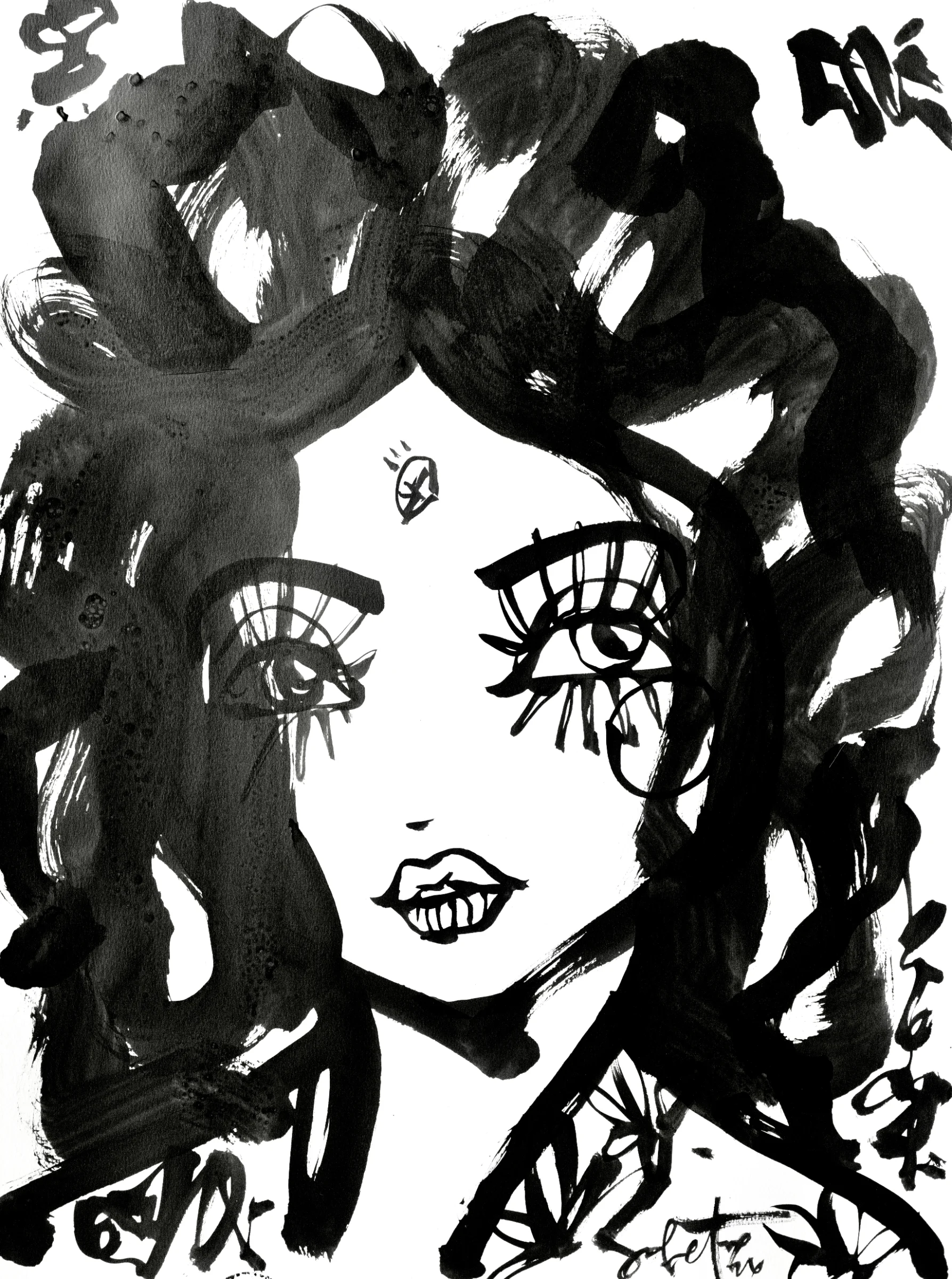Tootie | Ink + Flow | Icons 2026 Sabet 22" x 30" Original Ink on Archival Paper